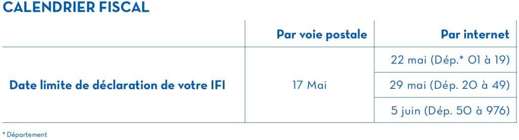 calendrier fiscal